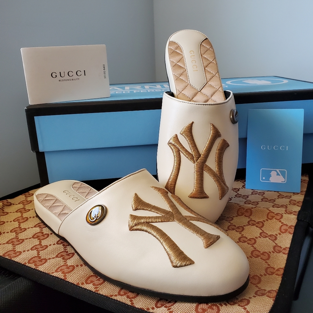 Gucci Princetown Limited Edition NY Yankees Mules
